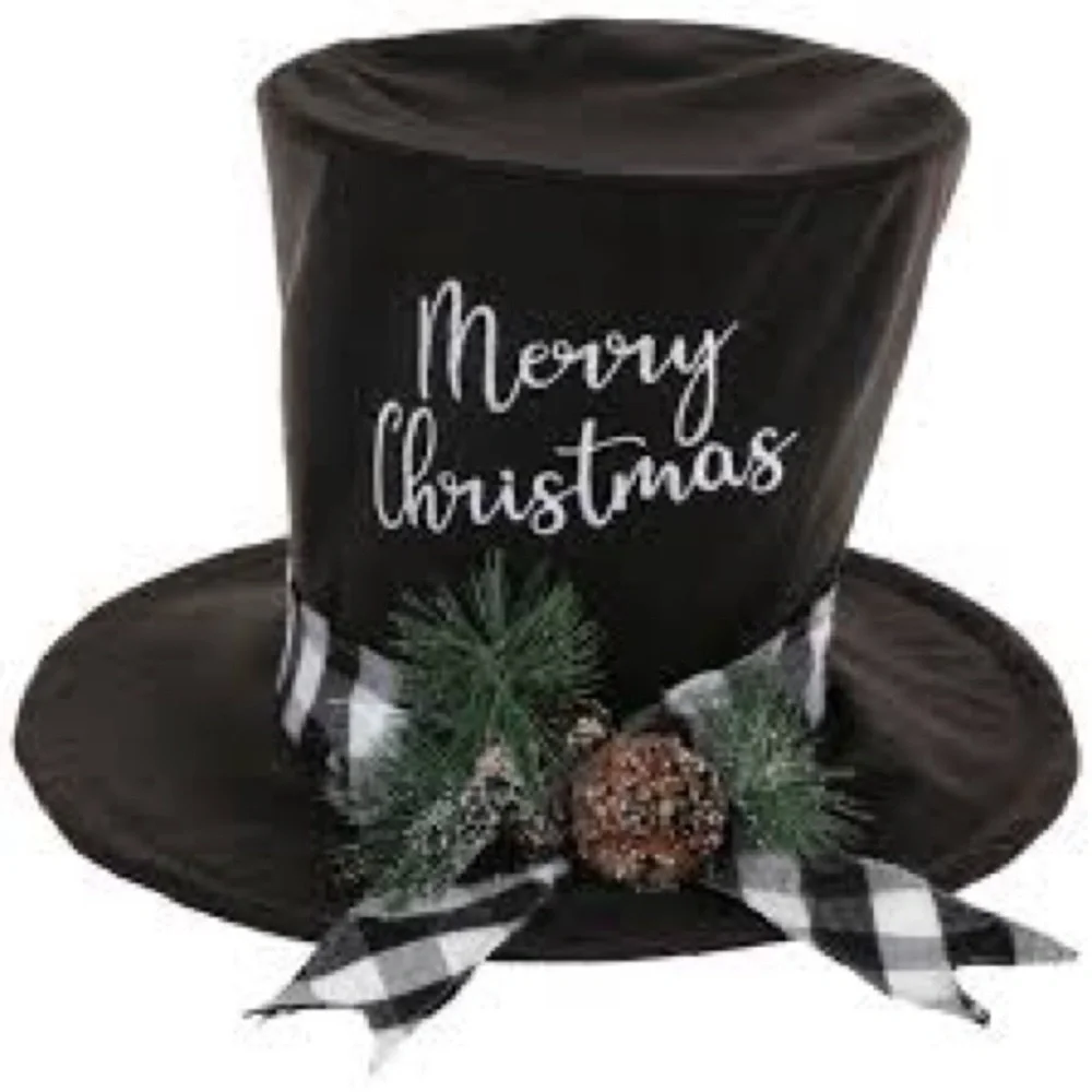 DECORATIVE HAT FOR CHRISTMAS TREE Elegant Black Decorative Hat
